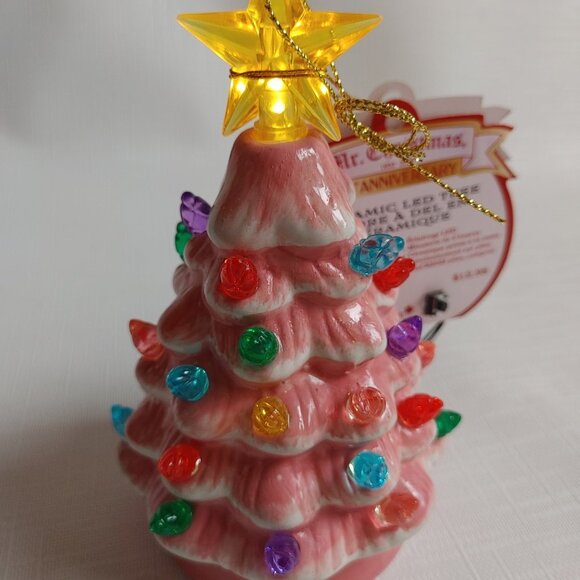 Mr. Christmas 5" Nostalgic Ceramic Lit Tree Ornament, PINK, Christmas or… - Picture 6 of 6